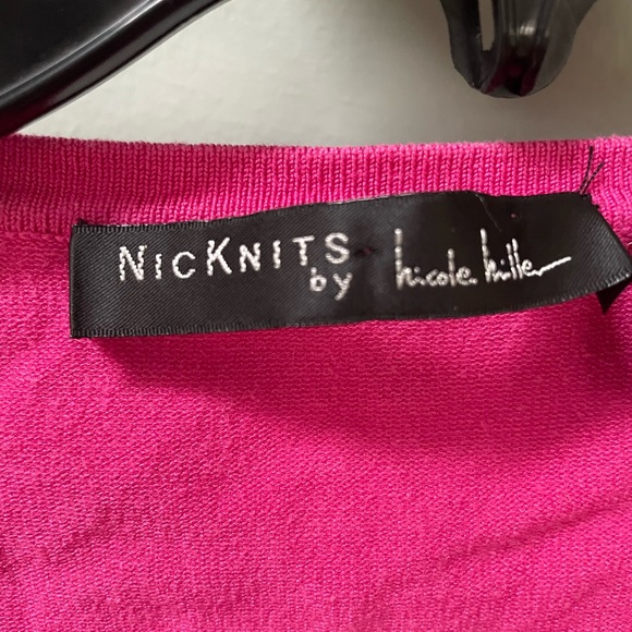 NicKnits By Nicole Miller Pink Silk Blend Vintage Midriff Shrug Top Medium - Picture 3 of 9